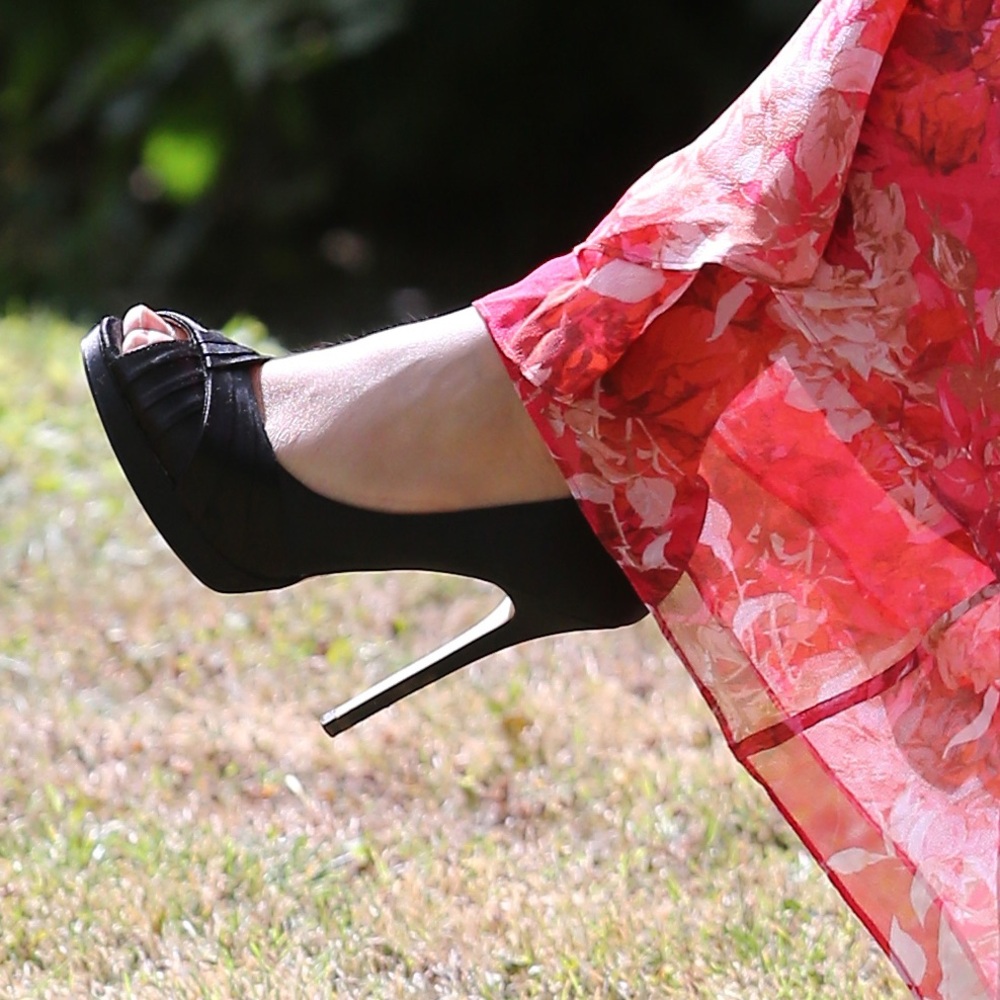 Karen Millen Dark Brown Peep-Toe Heels